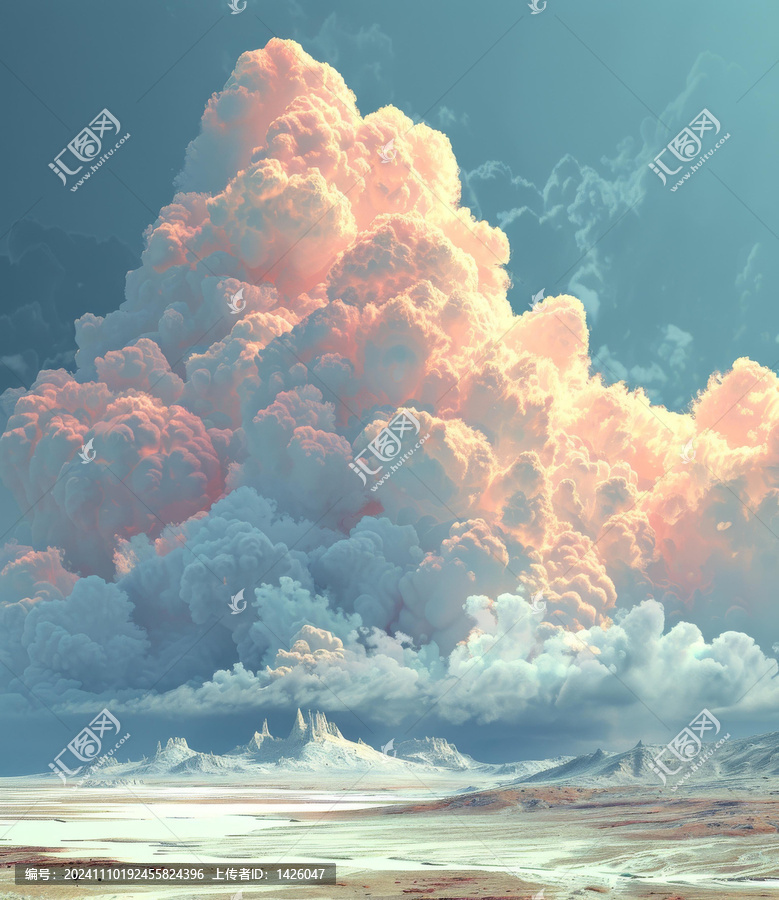 夢幻般的云彩覆蓋荒涼的風(fēng)景
