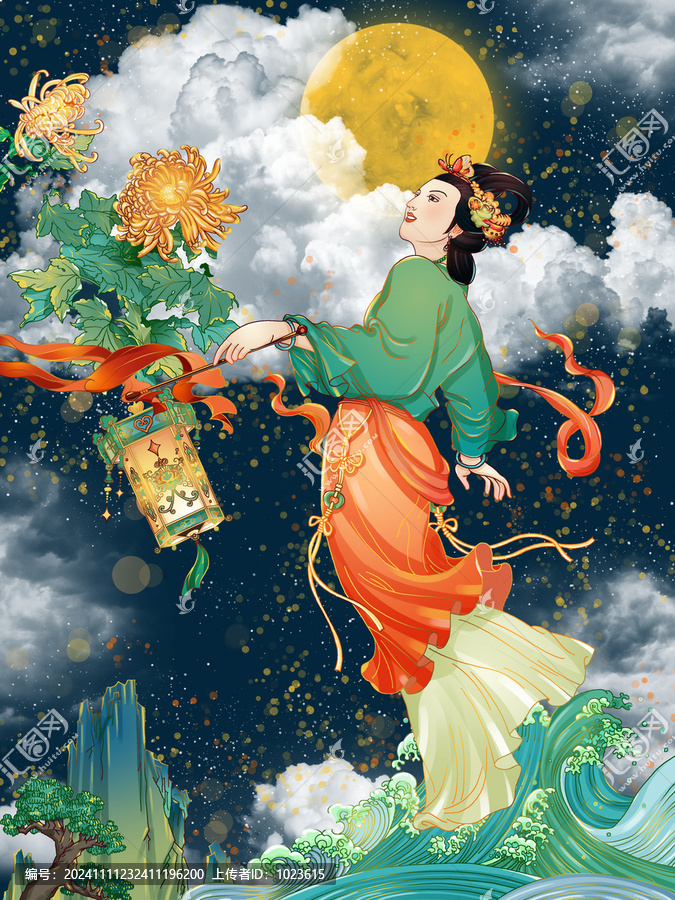 中秋新國潮主題插畫