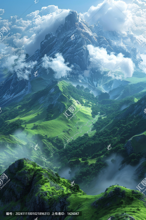 壯麗山脈全景圖