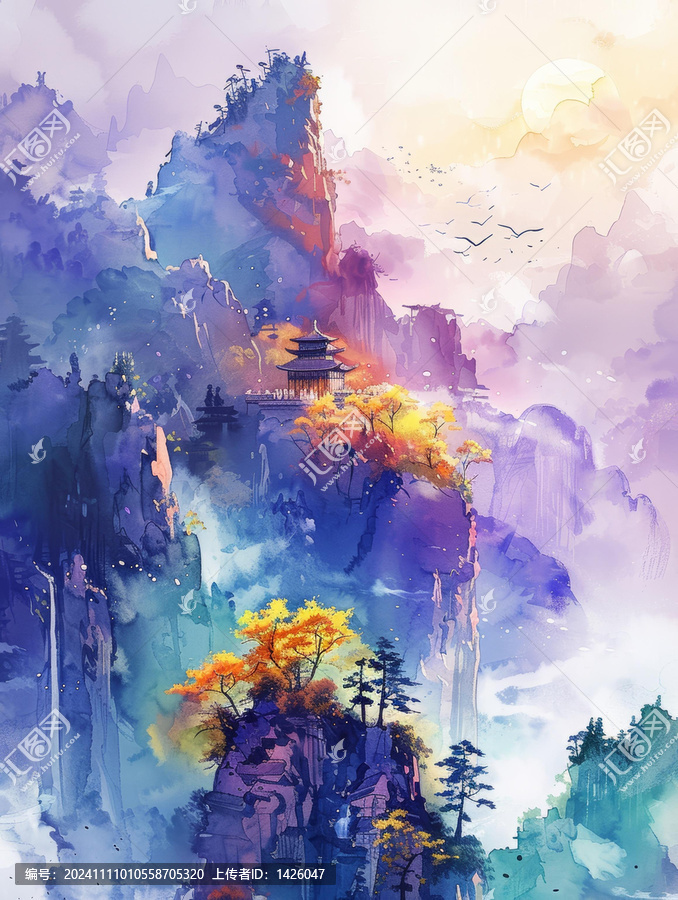 紫色山峰