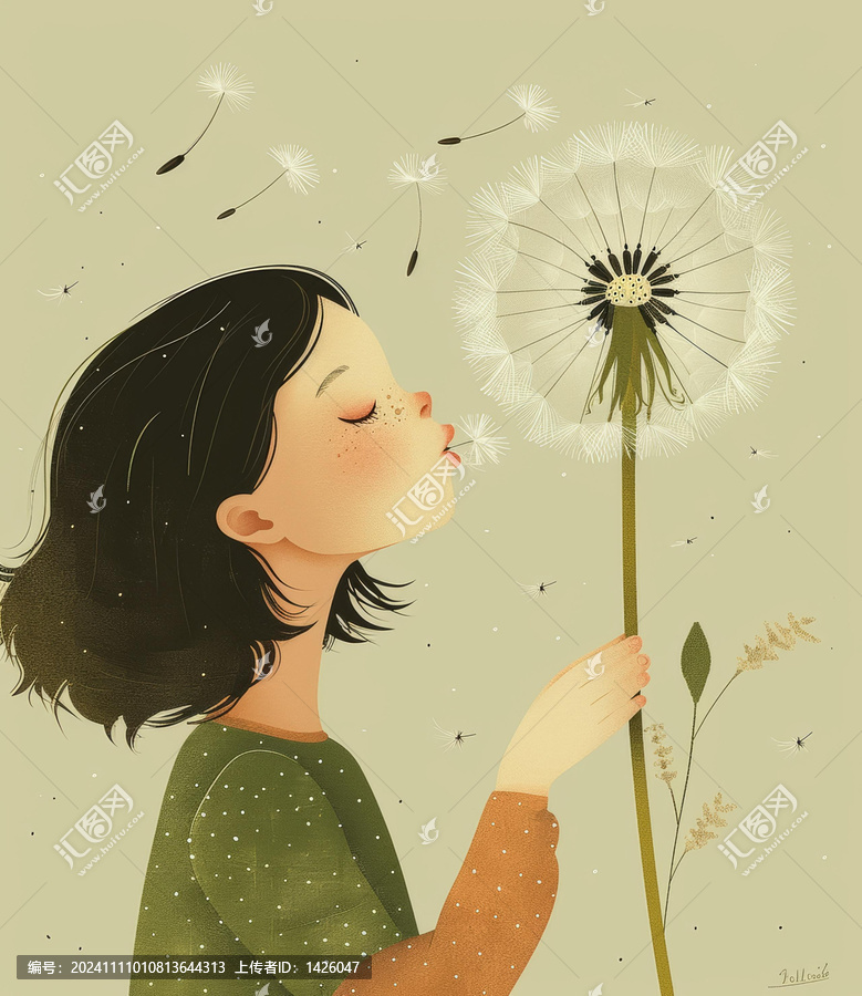 蒲公英隨風(fēng)飄散