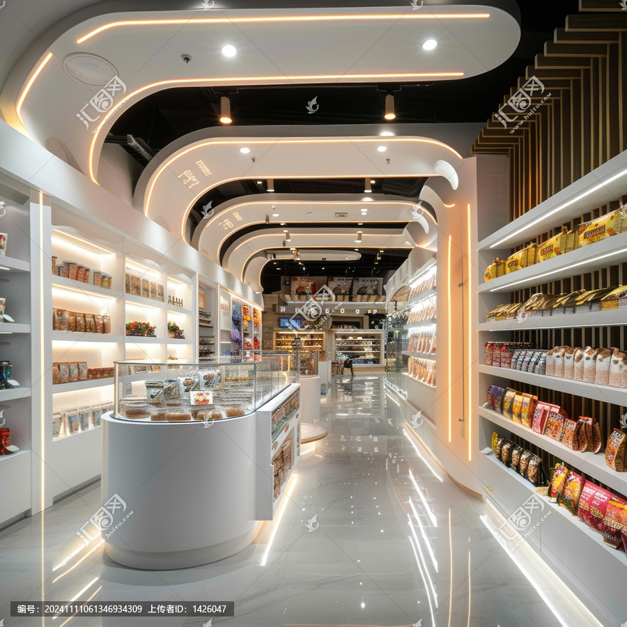 食品雜貨店內(nèi)部設(shè)計(jì)白色和棕色的完美組合