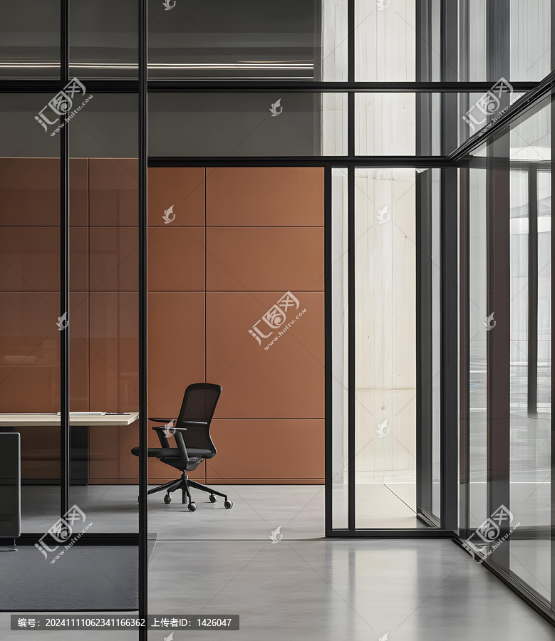 現(xiàn)代辦公室玻璃墻隔斷設(shè)計(jì)