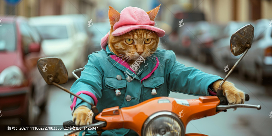 貓騎摩托車