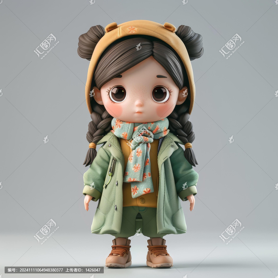可愛的小女孩插圖