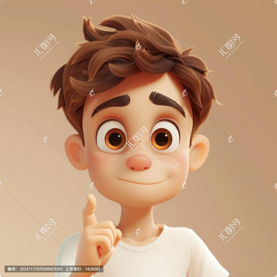 若有所思的小男孩