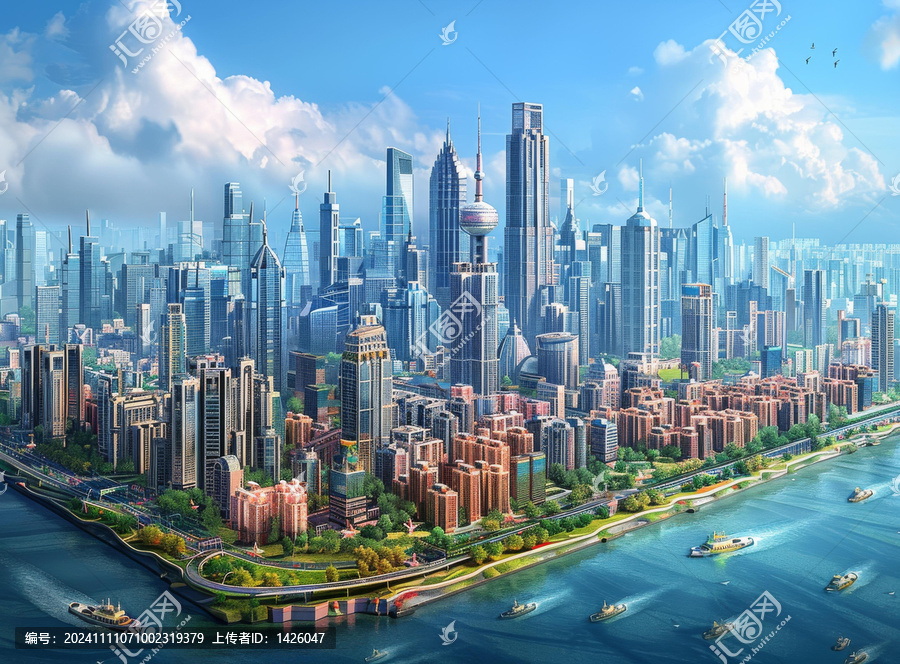 現(xiàn)代都市景觀與城市天際線