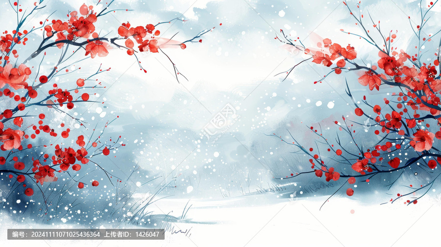 雪中紅梅圖