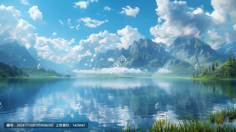 寧靜的山湖風(fēng)光