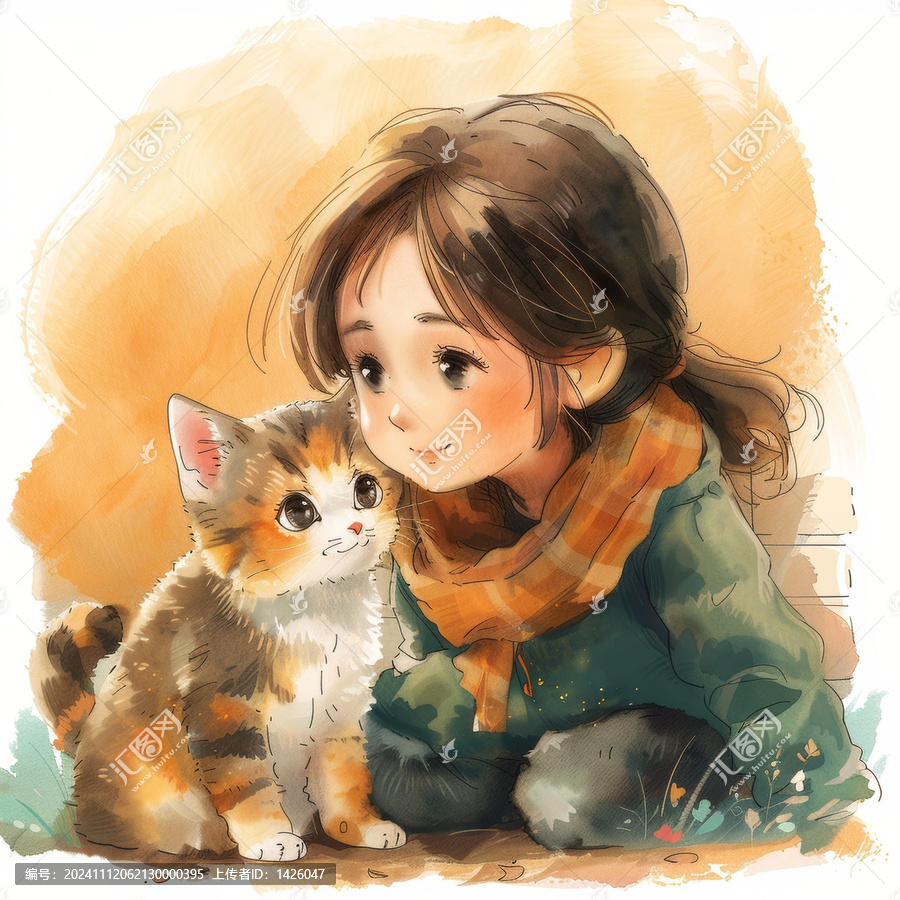 小女孩和她的貓