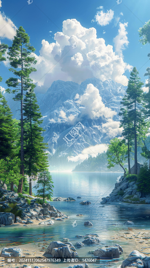 寧靜山湖美景