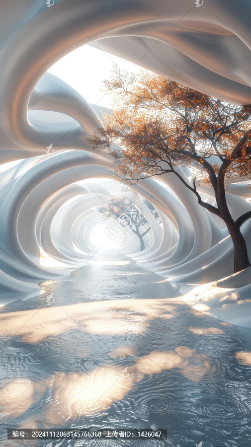 夢幻冬日隧道景觀圖