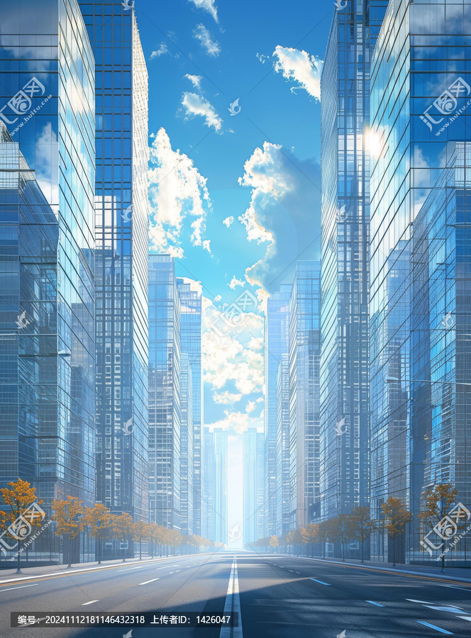 現(xiàn)代城市景觀與陽光天空