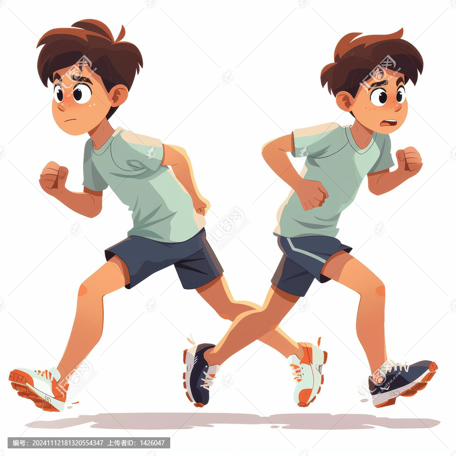 兩個(gè)男孩正在跑步