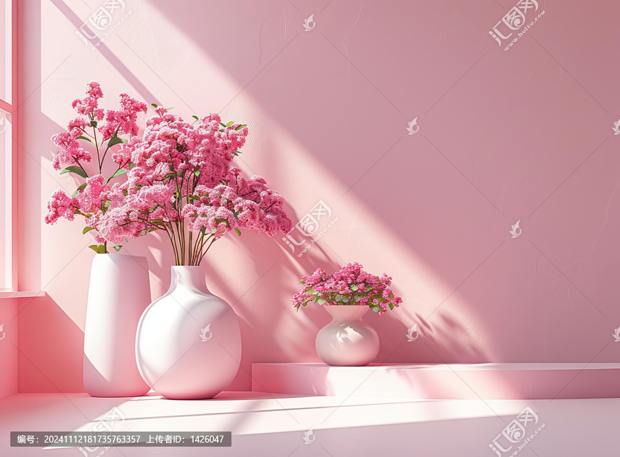 粉嫩花卉家居裝飾