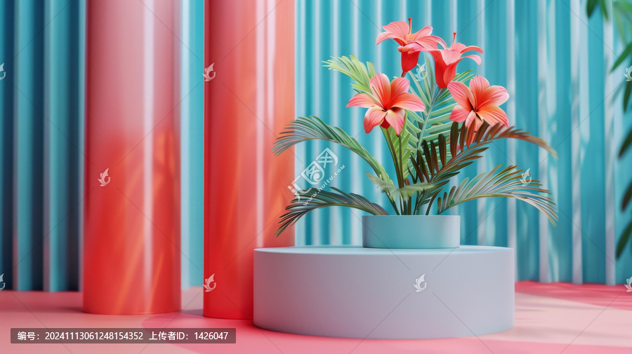 極簡現(xiàn)代花藝展示臺