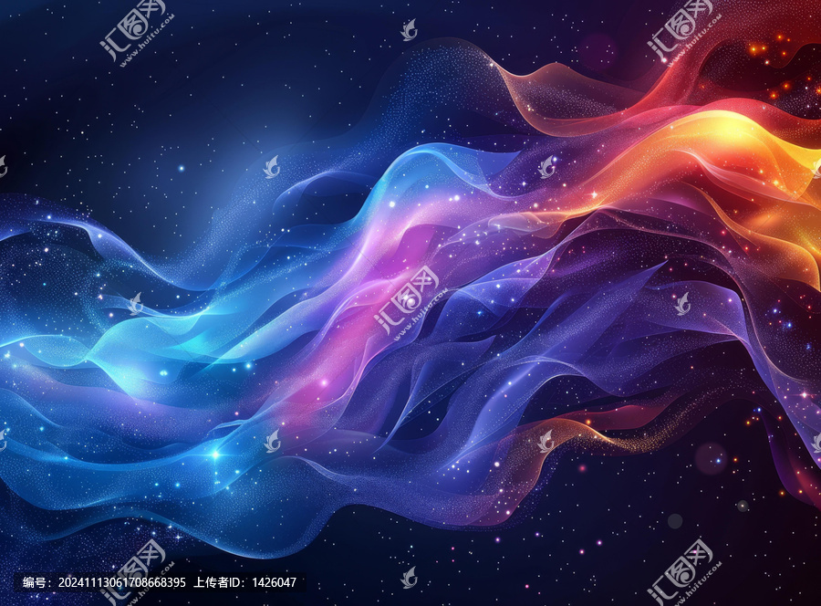 抽象宇宙星云波紋圖