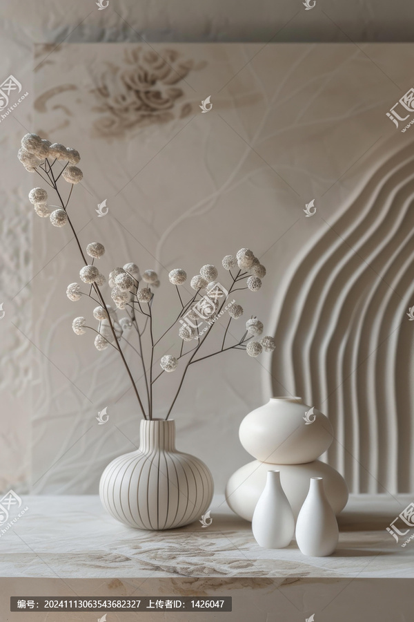簡(jiǎn)約白色花藝擺件
