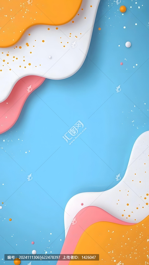 藍(lán)色背景抽象藝術(shù)白色橙色圖形設(shè)計(jì)
