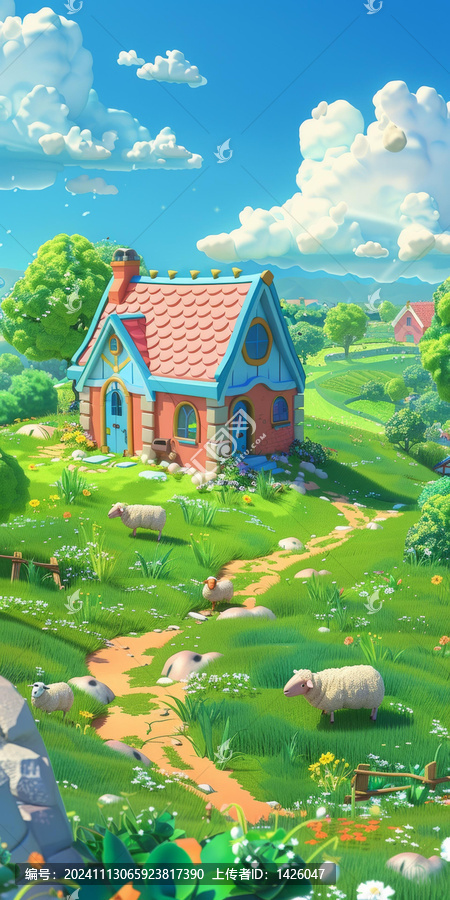 鄉(xiāng)村小屋的AI圖片