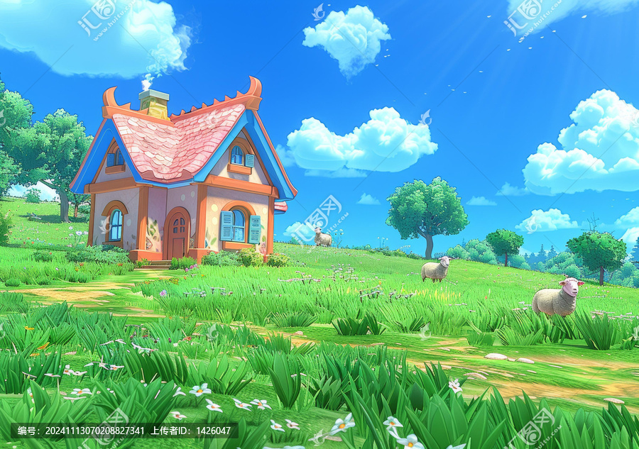草地上的小屋
