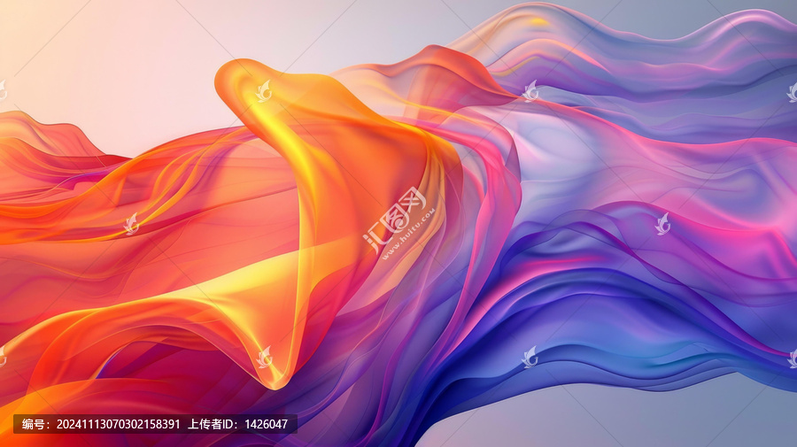 色彩斑斕的流淌布料抽象藝術(shù)