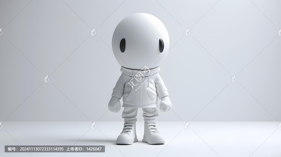 一個白色的卡通人物插圖