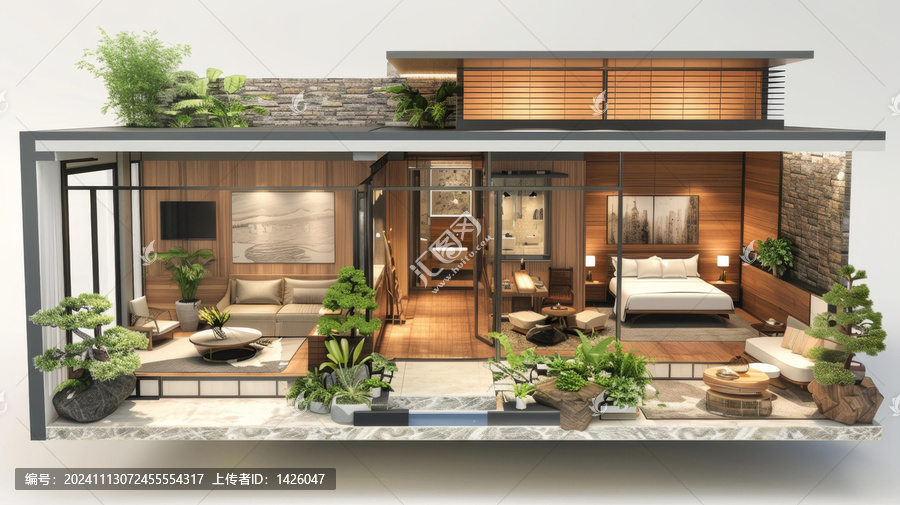 日式現(xiàn)代風(fēng)格別墅室內(nèi)設(shè)計(jì)圖