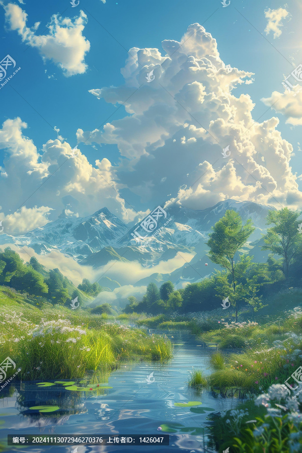 陽(yáng)光下的山谷美景