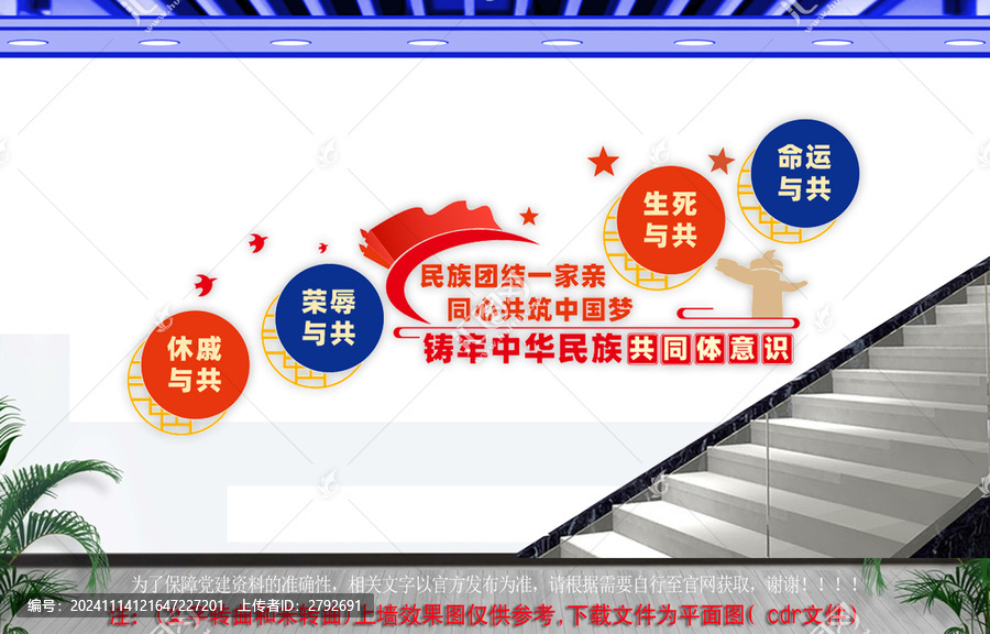 鑄牢中華民族共同體意識(shí)樓梯文化墻