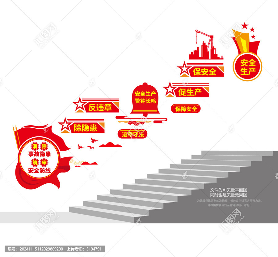 安全生產(chǎn)樓梯文化墻