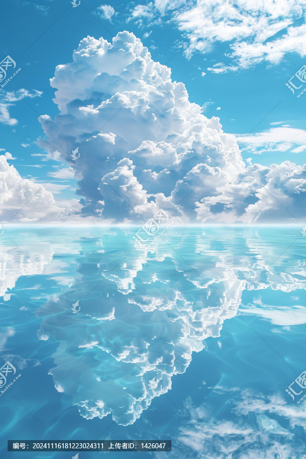 寧?kù)o海洋上的倒影云彩