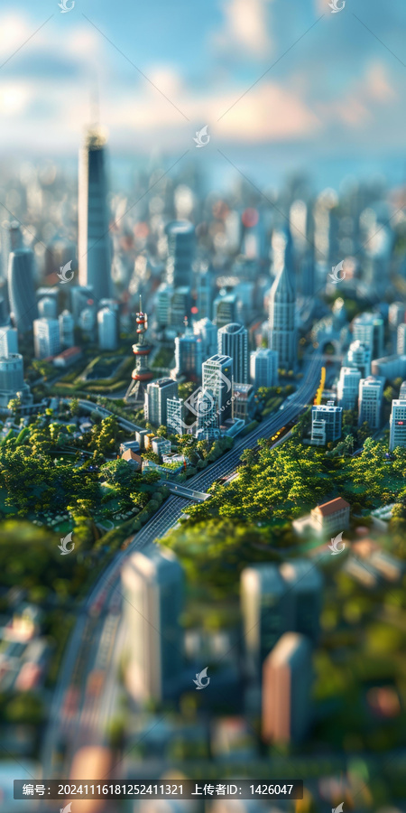 微縮城市現(xiàn)代都市景觀圖