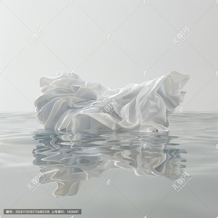 漂浮在水面上的白色織物