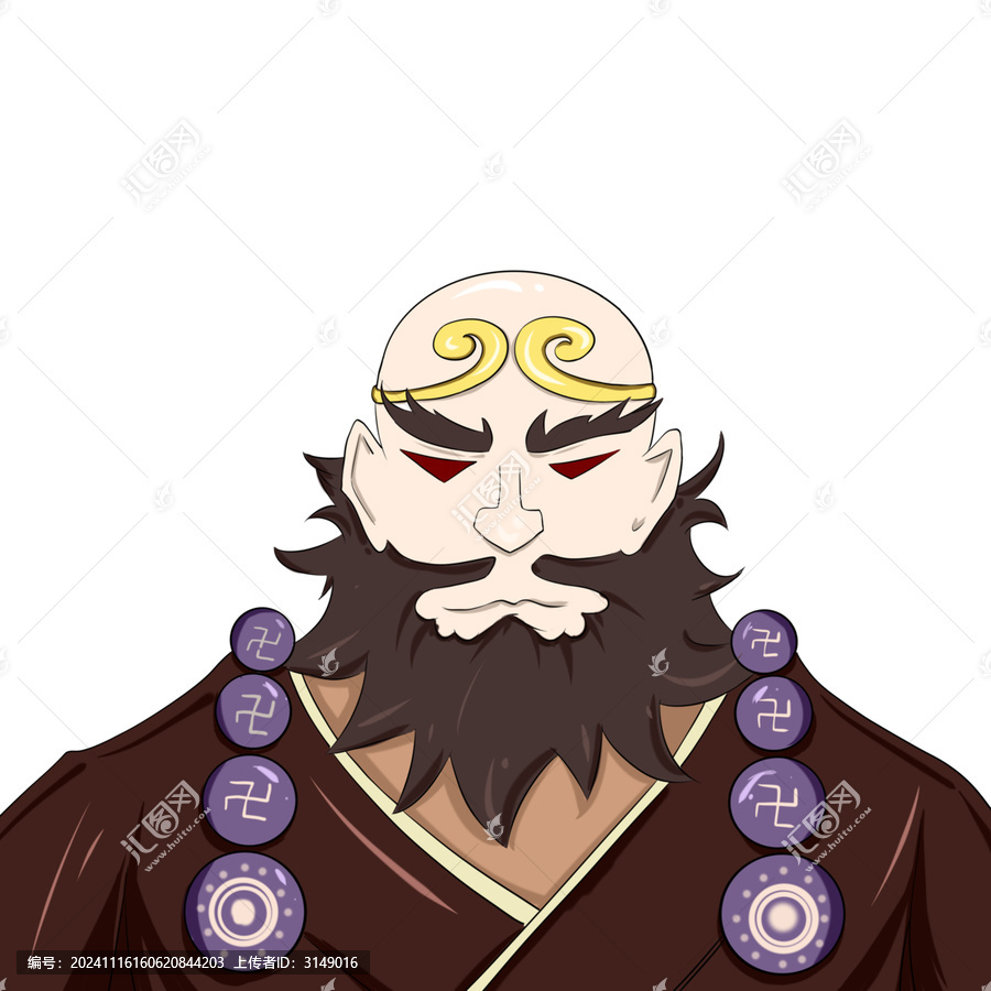 免扣西游記沙和尚沙僧人物插畫