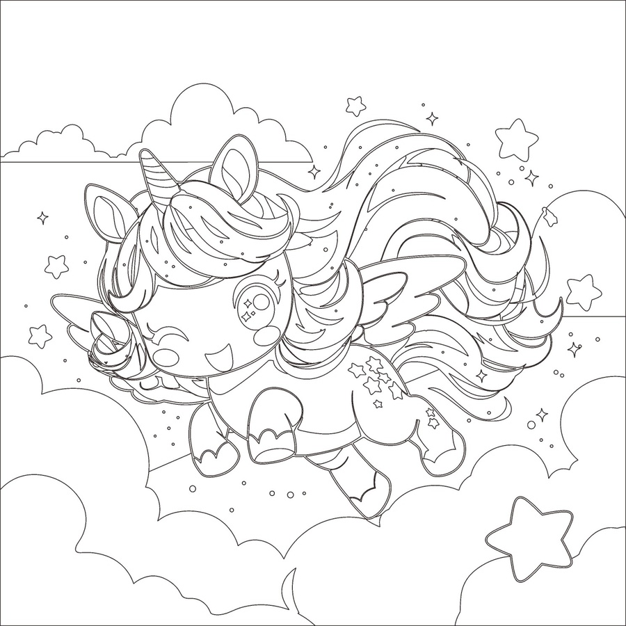 可愛(ài)獨(dú)角獸矢量圖案