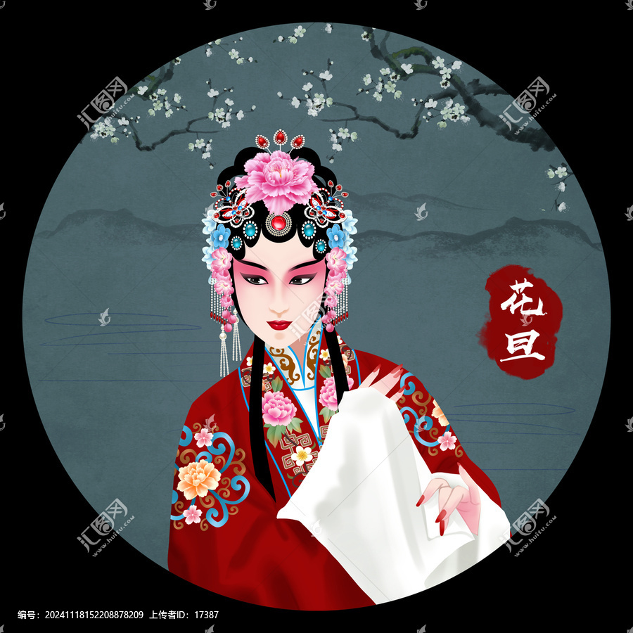 京劇花旦人物無(wú)框畫(huà)
