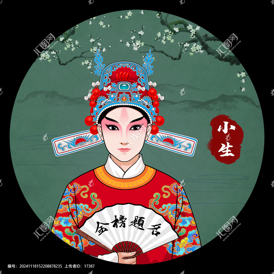 京劇臉譜人物無(wú)框畫(huà)