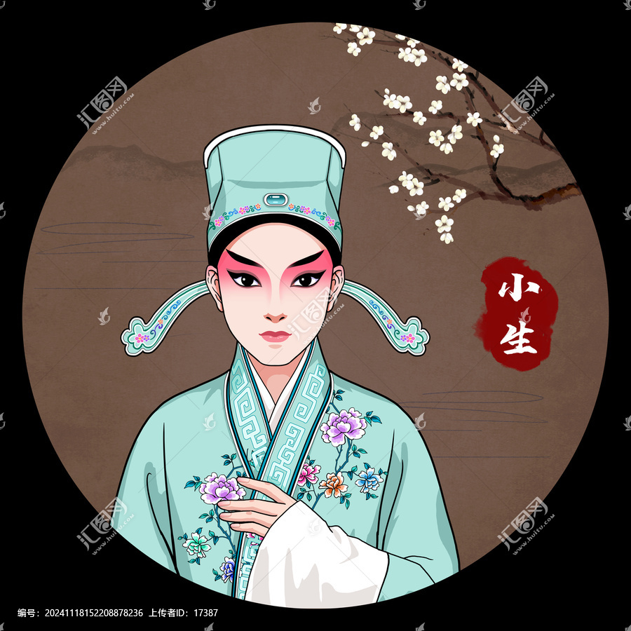 京劇臉譜人物無(wú)框畫