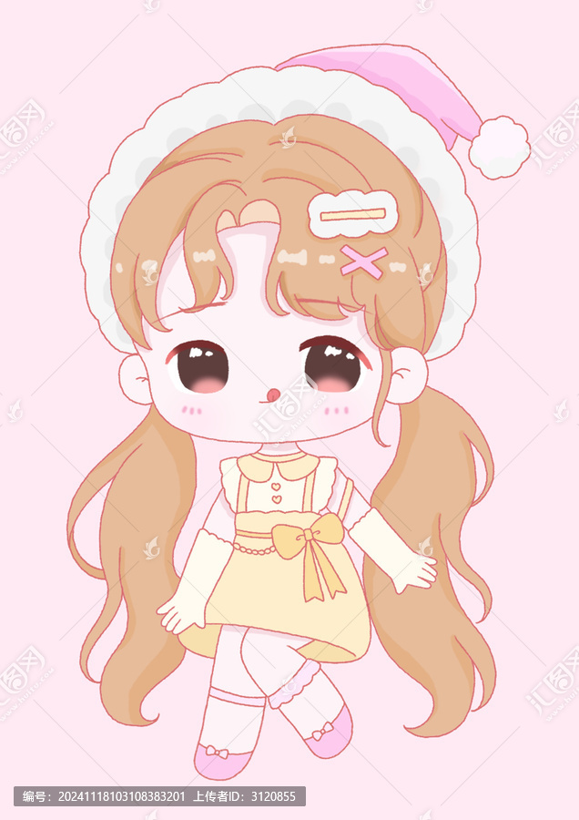 可愛Q版甜美女孩立繪