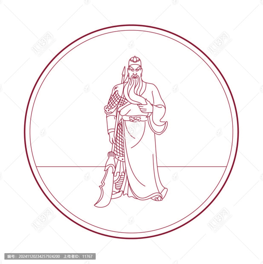 關(guān)公像線稿