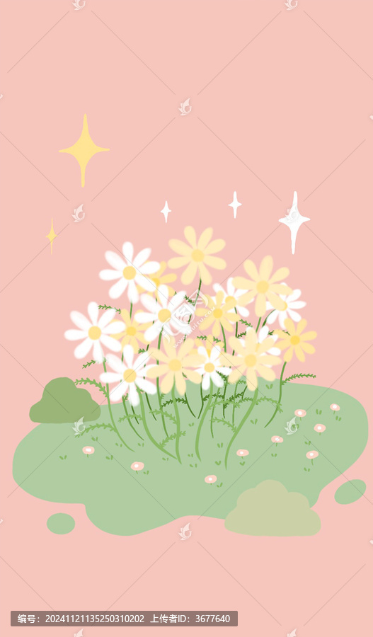 閃亮的一簇菊花壁紙