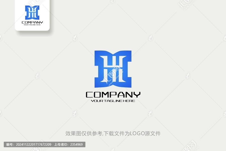 HP字母極簡藍色創(chuàng)意LOGO