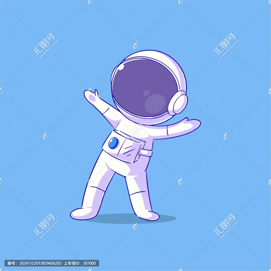 可愛宇航員體操Q(mào)版兒童插畫