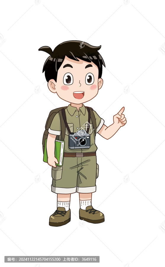 卡通探險小男孩