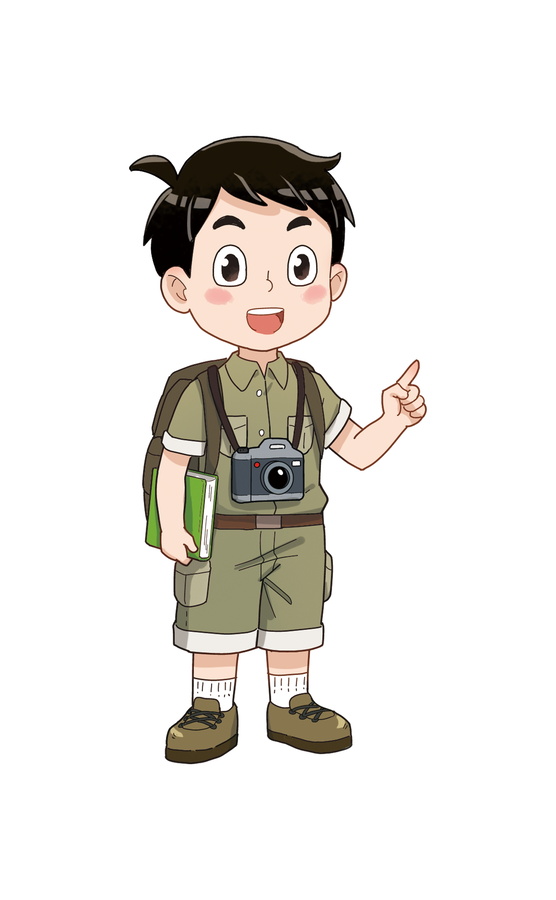 卡通探險小男孩