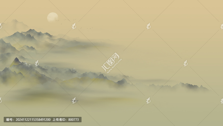 水墨中式山水畫