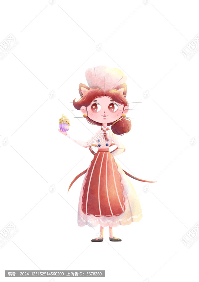 免摳素材廚師貓小姐