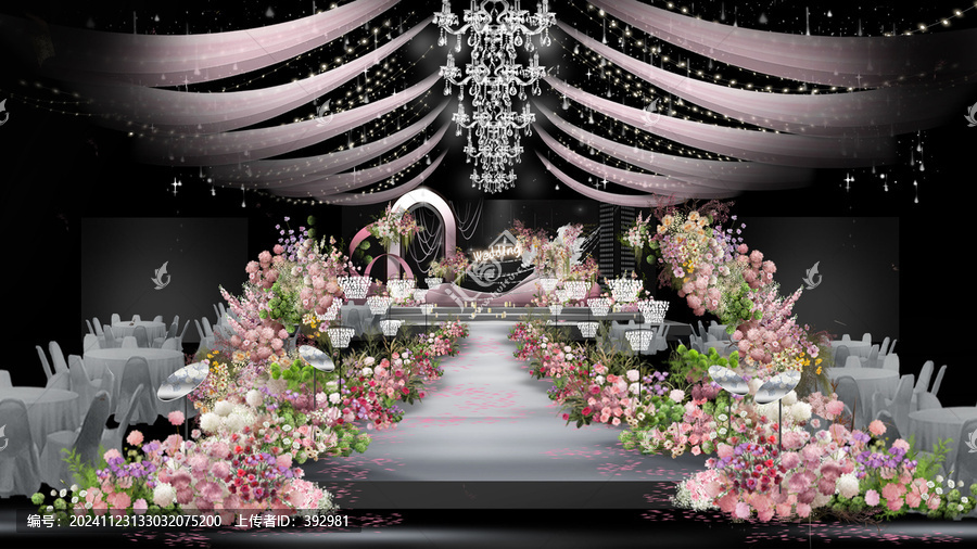 粉色婚禮效果圖