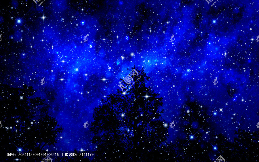 藍(lán)色夢(mèng)幻星空星空背景
